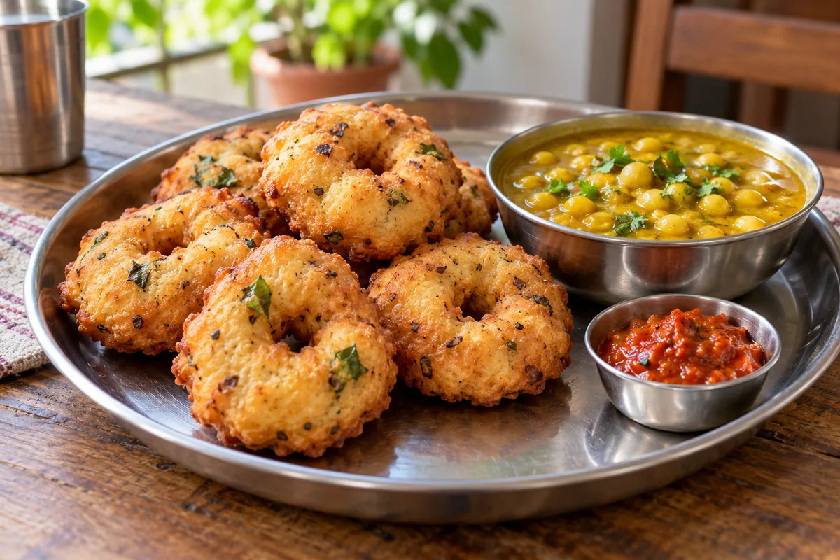 Biri Bara served with a bowl of ghuguni and chutney