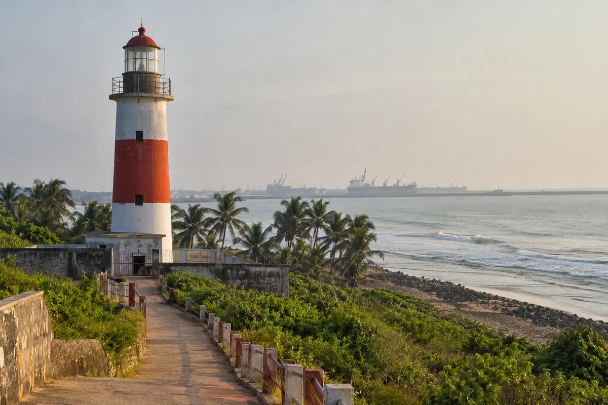 Coastal navigation lighthouse near Paradeep Beach