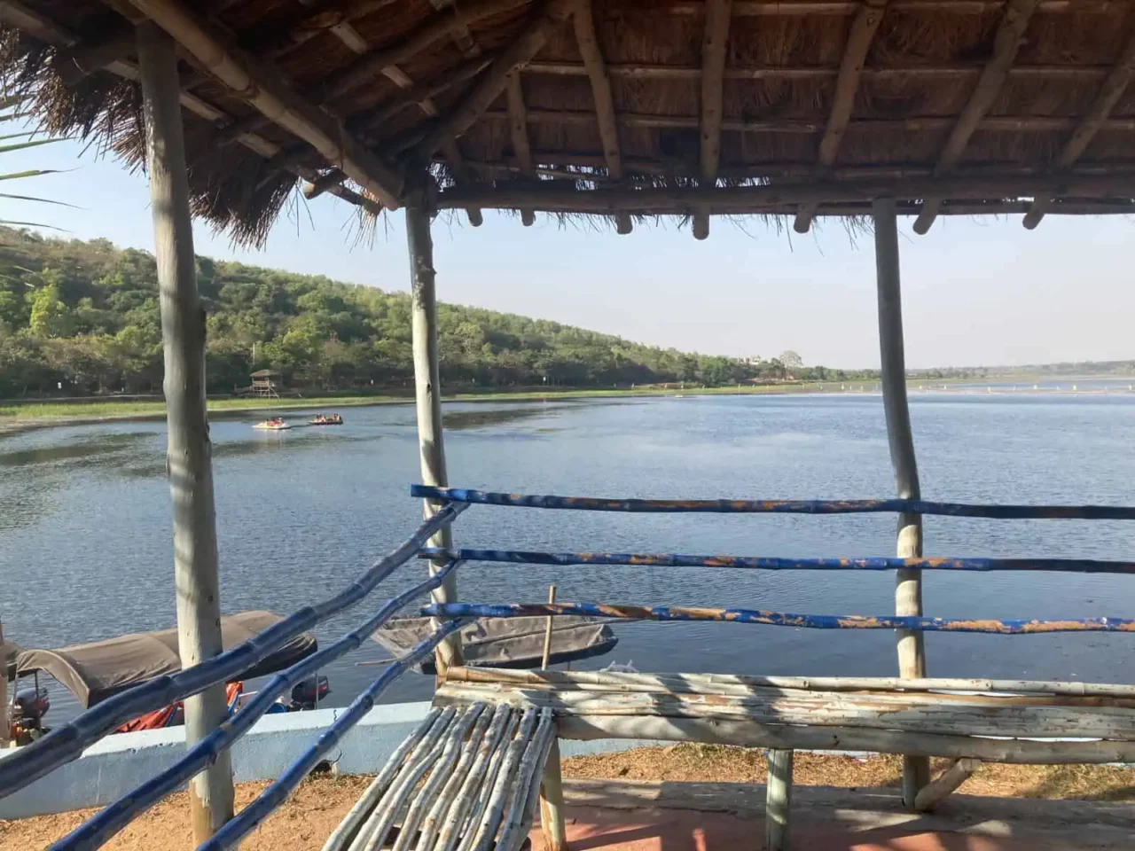 The eco-friendly cottages at Ansupa Nature Camp surrounded by greenery