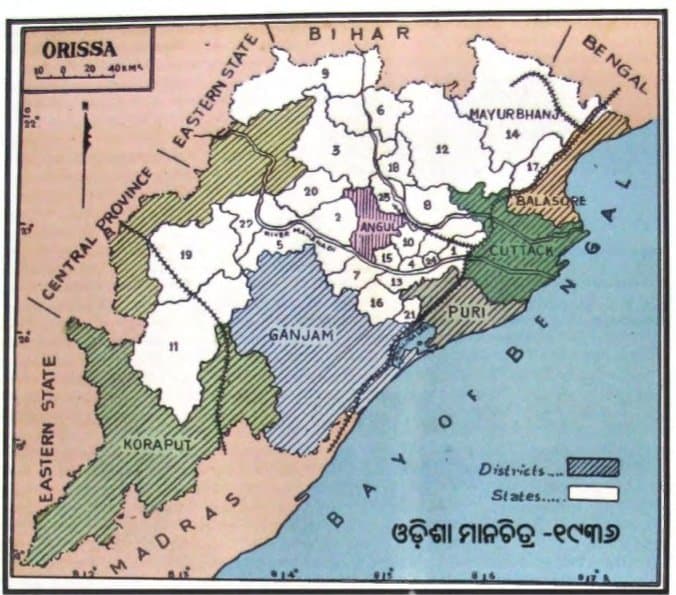 1936 Odisha Map