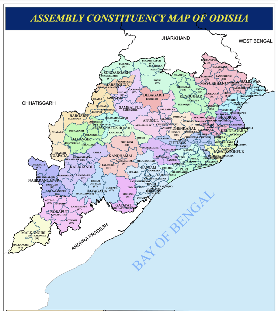assembly constituency map of Odisha