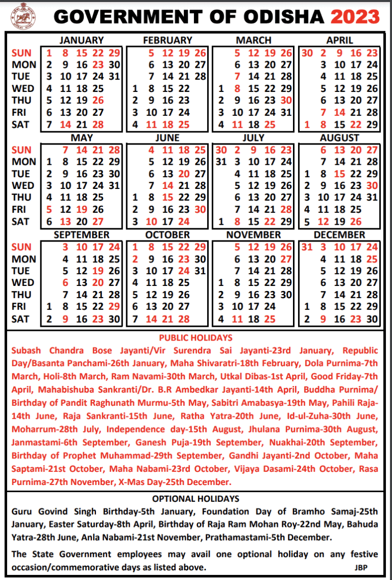 Odisha Holidays List for 2024 – Odisha Calendar, Public Holiday, School Holidays And Download PDF