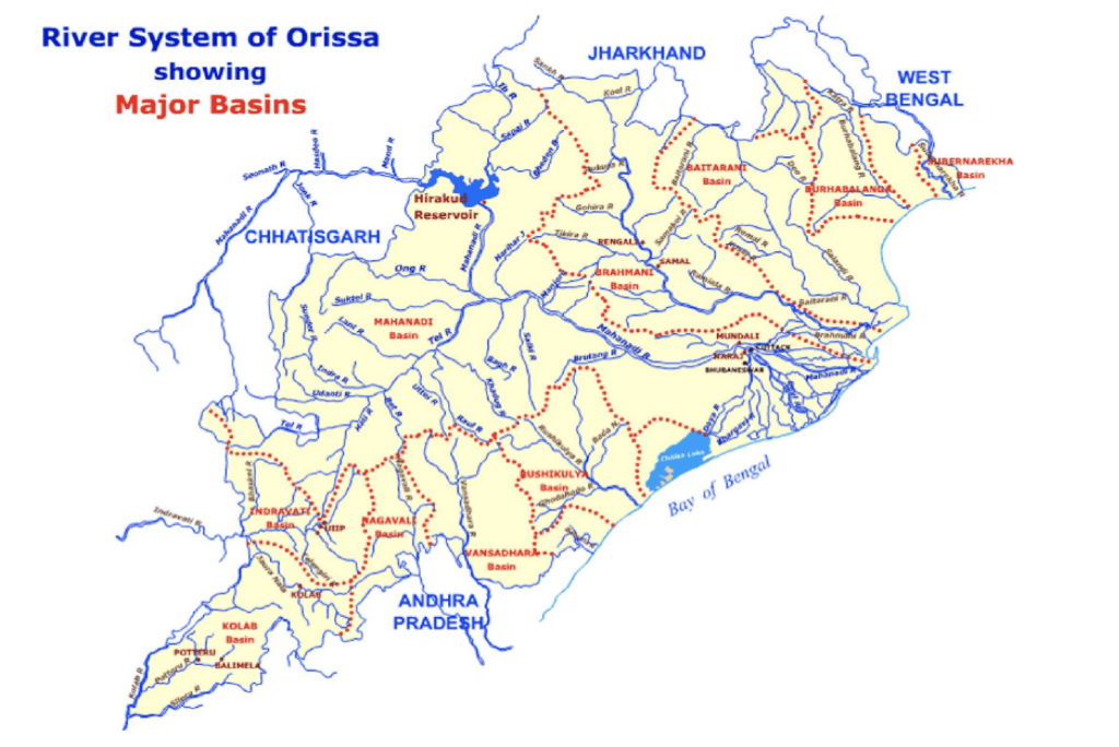 Odisha Rivers Map
