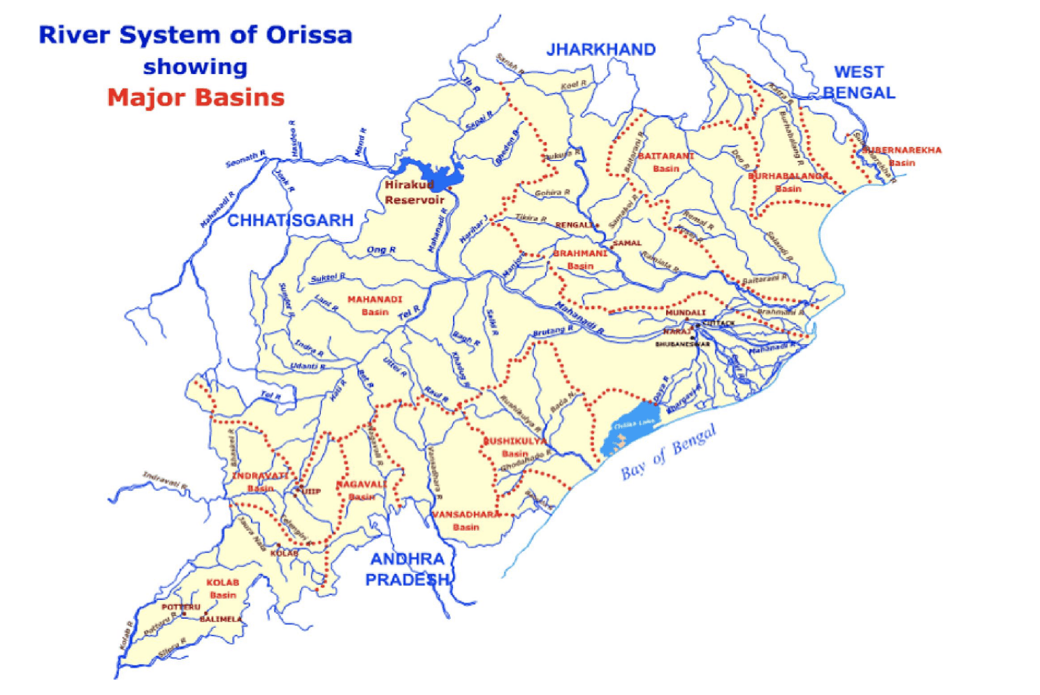 Odisha Map Best Tourist Destinations River Road And Rail Networks   Odisha Rivers Map 