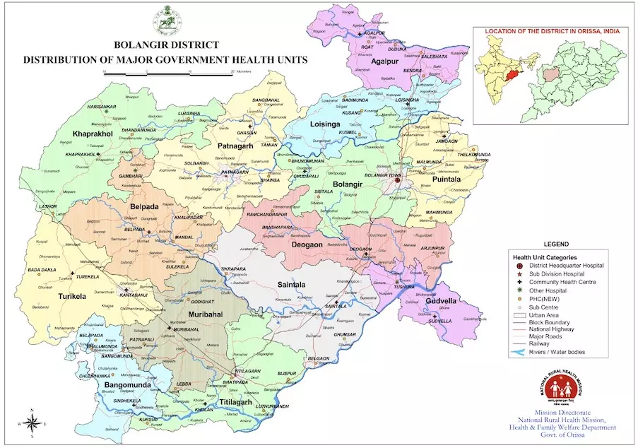 Balangir District Map