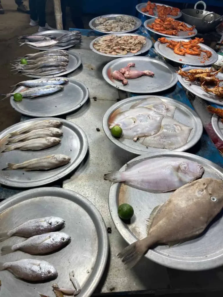 Fresh sea food at Puri Beach